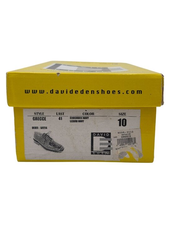 NEW Vintage Crocodile Lizard Mens 10 Navy Blue Exotic David Eden Dress Shoes main image 11